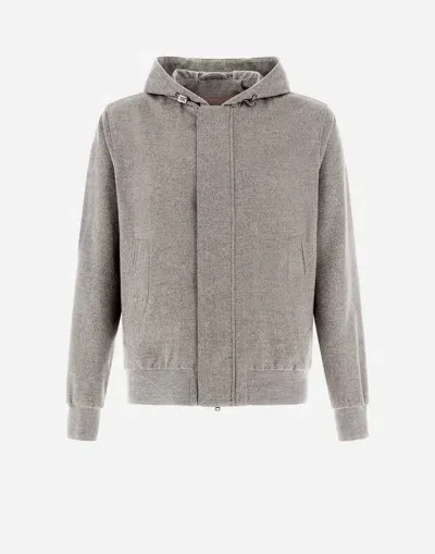 Herno Resort Bomber Jacket In Cashmere In Light Grey