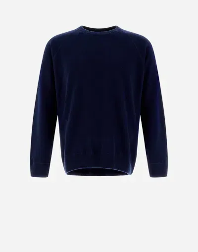 Herno Resort Sweater In Plain Cashmere In Navy Blue