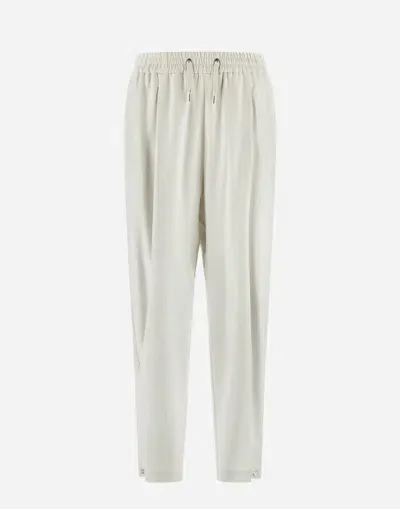 Herno Resort Trousers In Cashmere Silk In Ivory