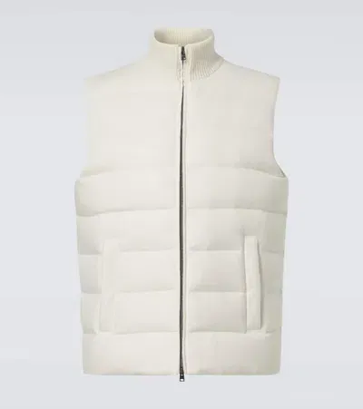 Herno Silk And Cashmere Down Vest In White