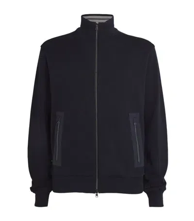 Herno Virgin Wool Zip-up Sweater In Blue