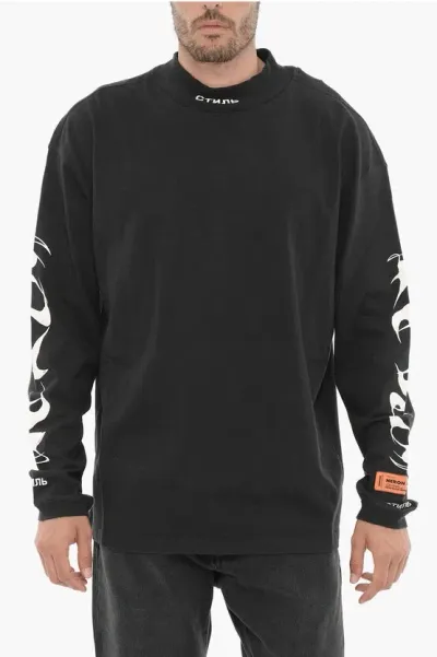 Heron Preston Long Sleeved Turtle-neck T-shirt In Black