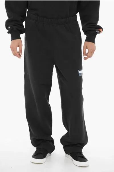 Heron Preston Low-rise Cotton Joggers In Black