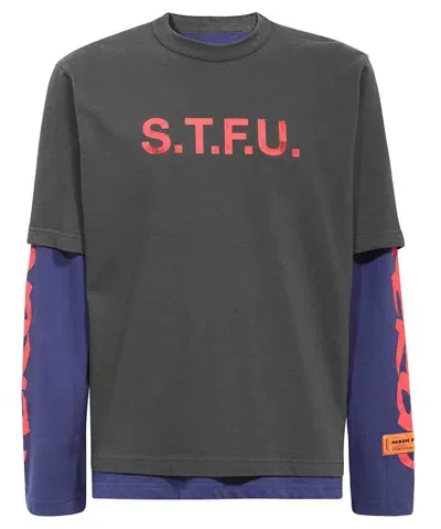 Heron Preston Printed Cotton T-shirt In Black