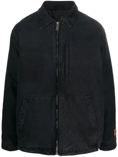 Heron Preston Zip-up Long-sleeve Shirt Jacket In Schwarz