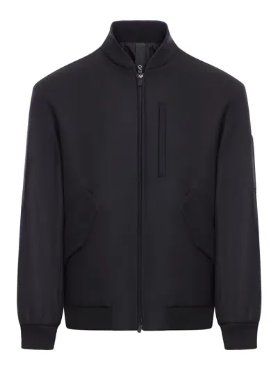 Hevo Cashmere Wool Bomber In Blue