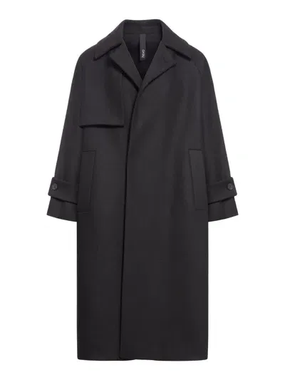 Hevo Long Wool Coat In Black