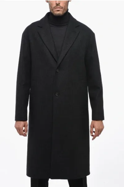 Hevo Virgin Wool And Nylon Cisternino Coat In Blue