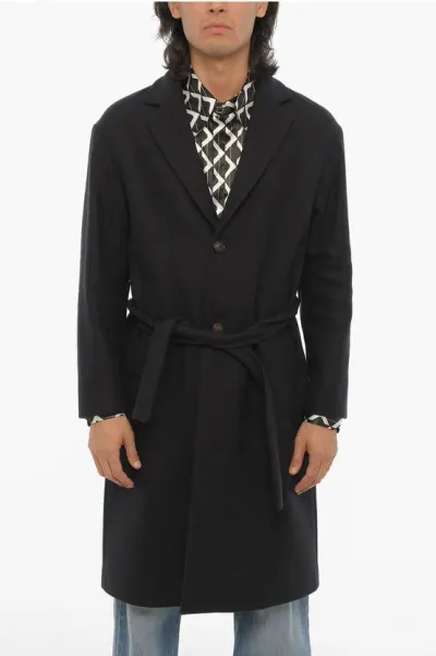 Hevo Virgin Wool Nylon Coat With Belt