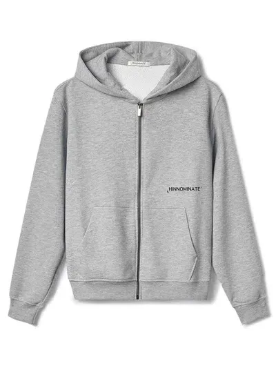 Hinnominate Print Full-zip Hoodie In Gray