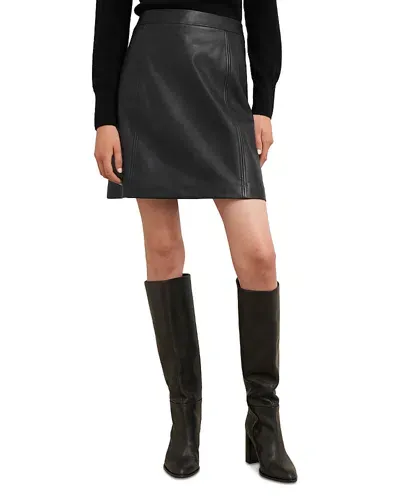 Hobbs London Annabelle Leather Skirt In Black