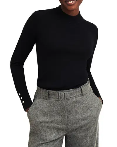 Hobbs London Bella Merino Wool Turtleneck Sweater In Black