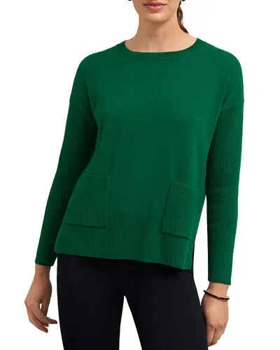 Hobbs London Devora Patch Pocket Sweater In Agate Green