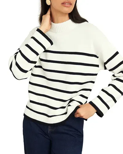 Hobbs London Eastnor Striped Sweater In Ivory Black