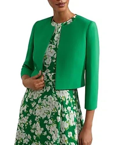 Hobbs London Elize Crepe Jacket In Cilantro Green