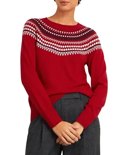 Hobbs London Greta Fairisle Sweater In Red Multi