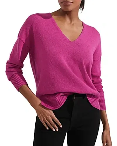 Hobbs London Hazel V Neck Sweater In Plum Pink