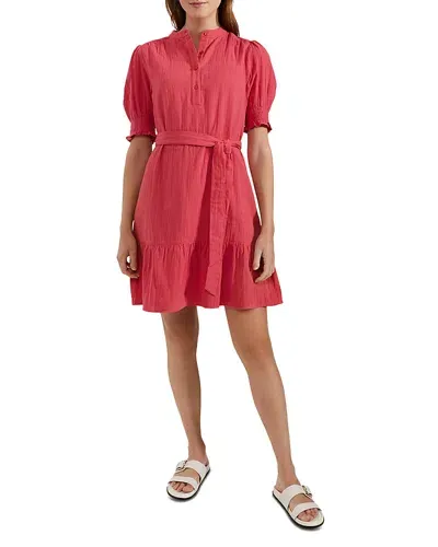 Hobbs London Iza Puff Sleeve Mini Dress In Wild Berry