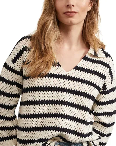 Hobbs London Limited Prue V Neck Sweater In Ivory Navy