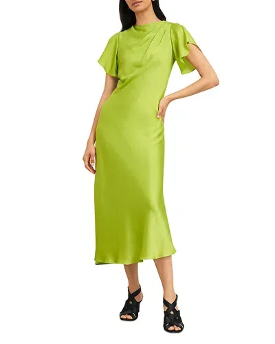 Hobbs London Limited Tremeer Flutter Sleeve Dress In Lime Green