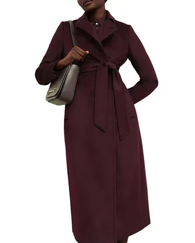 Hobbs London Livia Wool Belted Coat In Malbec Purple