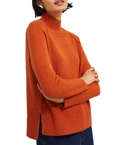 Hobbs London Lorraine Turtleneck Sweater In Burnt Orange