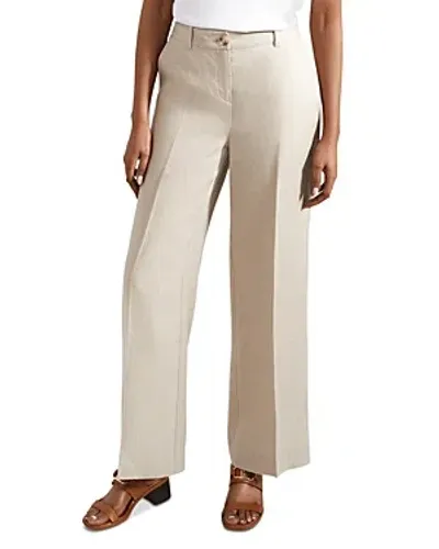 Hobbs London Roberta Linen Wide Leg Pants In Neutral