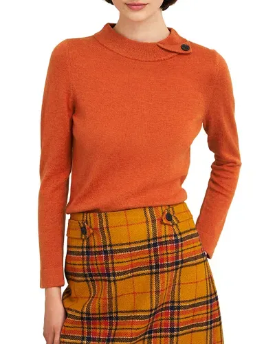 Hobbs London Talia Roll Neck Sweater In Topaz Orange