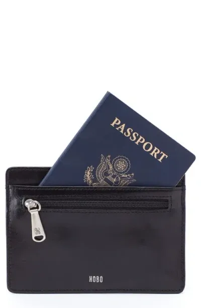 Hobo Euro Slide Leather Credit Card Case In Black