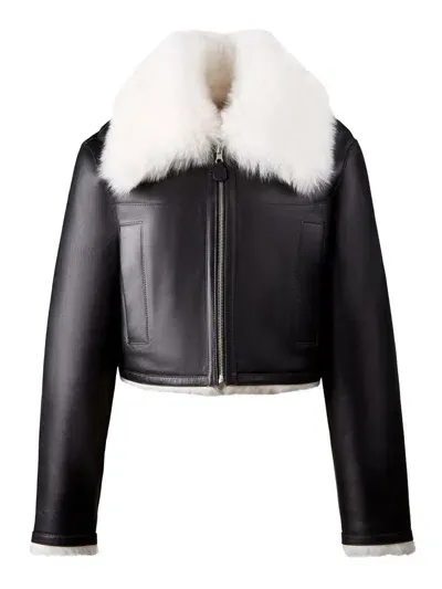 Hogan Reversible Shearling Leather Jacket In Black