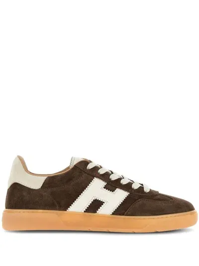 Hogan Cool Low-top Suede Sneakers In Brown