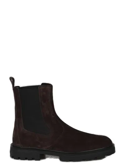 Hogan H673 Round-toe Chelsea Boots In Brown