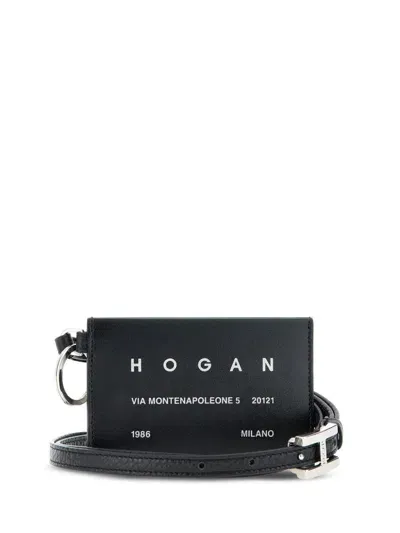 Hogan Logo-print Cardholder In Burgundy