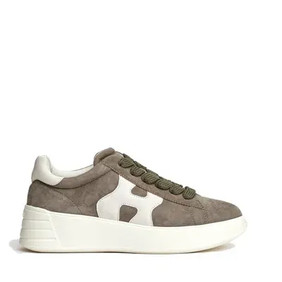 Hogan Rebel Lace-up Suede Sneakers In Brown