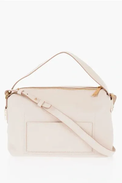 Hogan Textured Leather Crossbody Bag In Neutral