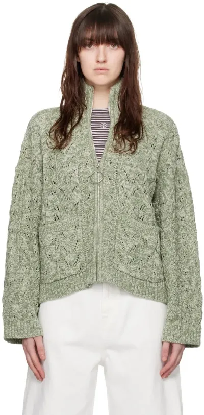 Holzweiler Green Tine Bloom Cardigan In 1318 Green Mix