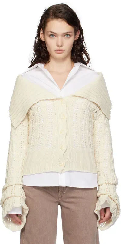 Holzweiler Off-white Sophie Cardigan In 1001 Ecru