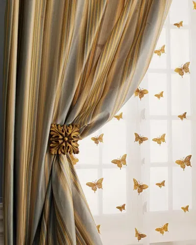 Home Silks Each 96"l Butterfly Sheer In Gold