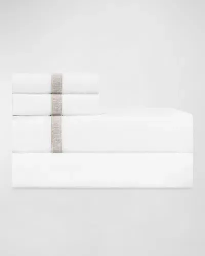 Home Treasures Alina Pillowcases Pair, Queen In White / Dune