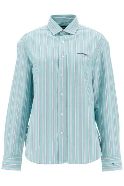 Homme Girls Camicia Oxford A Righe In Green