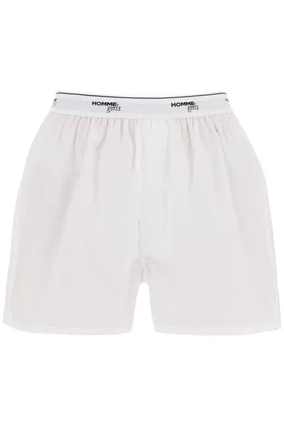 Homme Girls Cotton Boxer Shorts In Light Blue