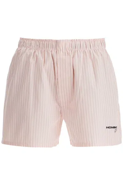 Homme Girls Striped Oxford Shorts For Men And In Pink