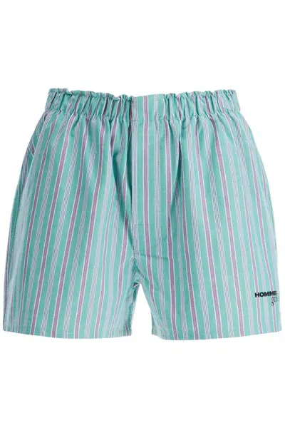 Homme Girls Striped Oxford Shorts For Men And In Blue