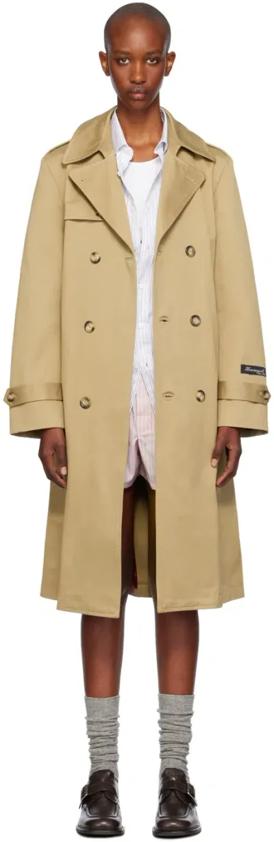 Hommegirls Beige Classic Trench Coat In Khaki