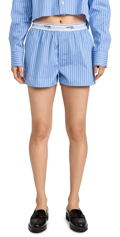 Hommegirls Boxer Shorts Blue White Stripe