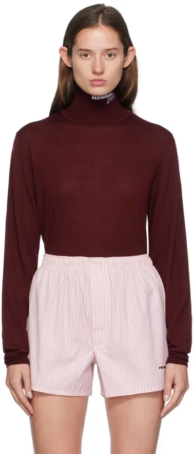 Hommegirls Burgundy Merino Wool Turtleneck