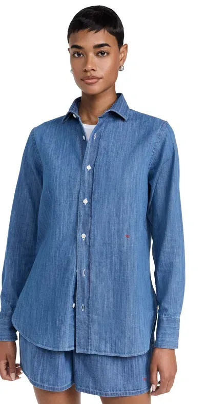 Hommegirls Blue Faded Cotton Shirt