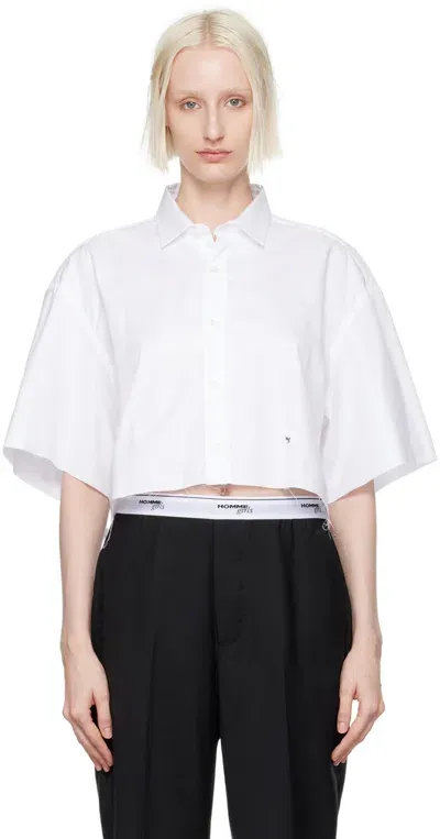 Hommegirls White Oversized Cut Shirt