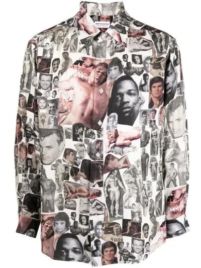 Honey Fucking Dijon Graphic Collage-print Shirt In Multicolour