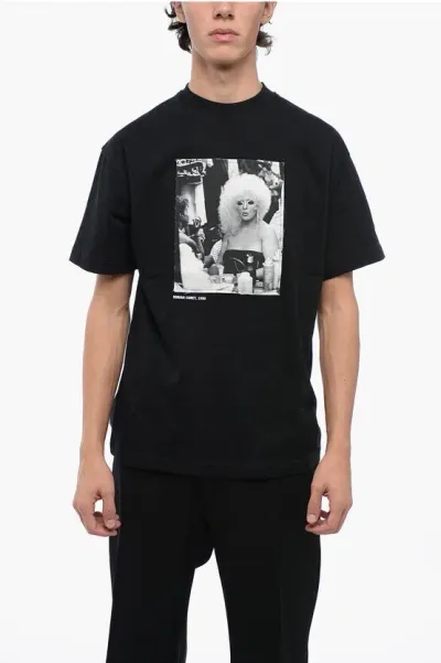 Honey Fucking Dijon Printed Doriana Corey Crew-neck T-shirt In Black